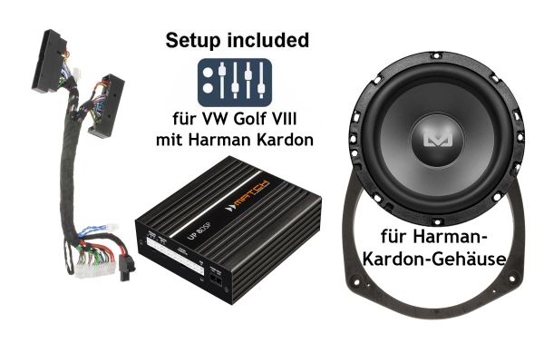 VW Golf 8 mit Harman Kardon | Soundupgrade-Set | Plug&Play DSP-Verstärker | Subwoofer