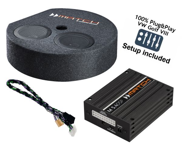 VW Golf 8 mit Standardsound (ohne HK) | Soundupgrade-Set | MATCH M 5.4DSP-Verstärker | Subwoofer