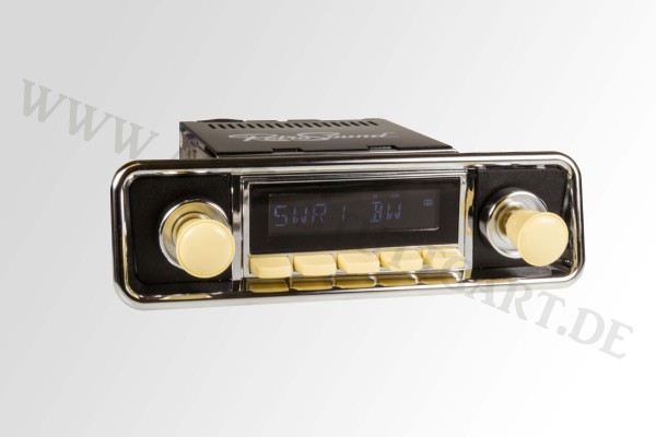 Retrosound Autoradio San Diego mit DAB+, für VW Bully T2, Stationstasten elfenbein